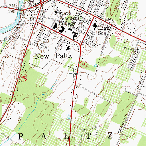 Topographic Map of Crispell Hall, NY
