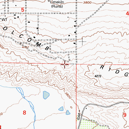 Topographic Map of Holcomb Ridge, CA