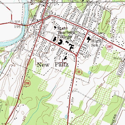 Topographic Map of Samuel Dorsky Museum of Art, NY