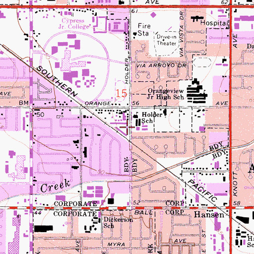 Topographic Map of Holder School, CA