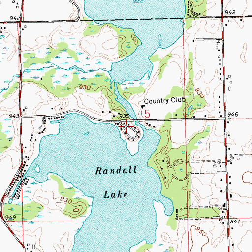 Topographic Map of Narrows Resort and Campground, MI