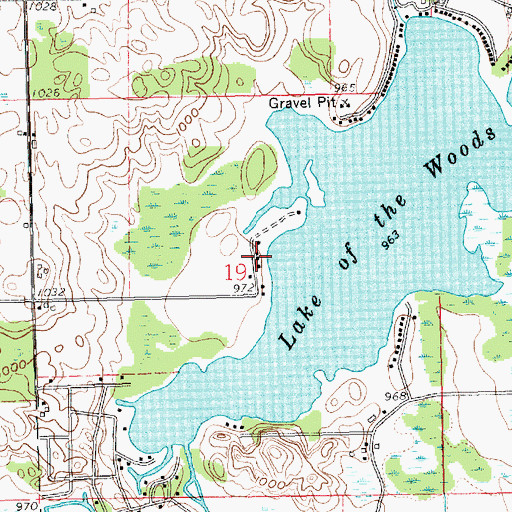 Topographic Map of Green Acres Campground, MI