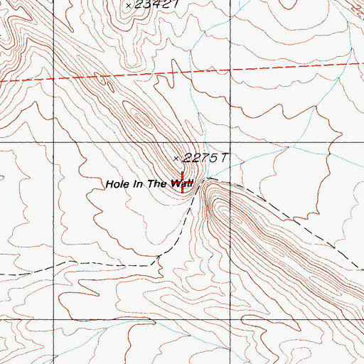 Topographic Map of Hole in the Wall, CA