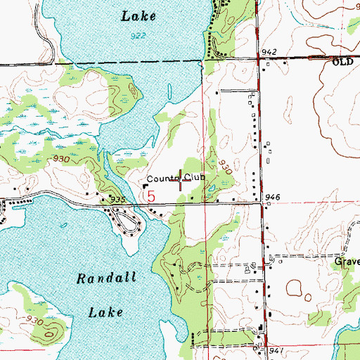Topographic Map of Golf Club of Coldwater, MI