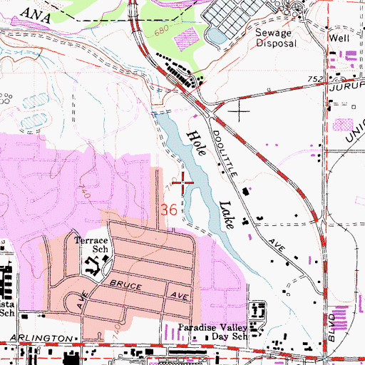 Topographic Map of Hole Lake, CA