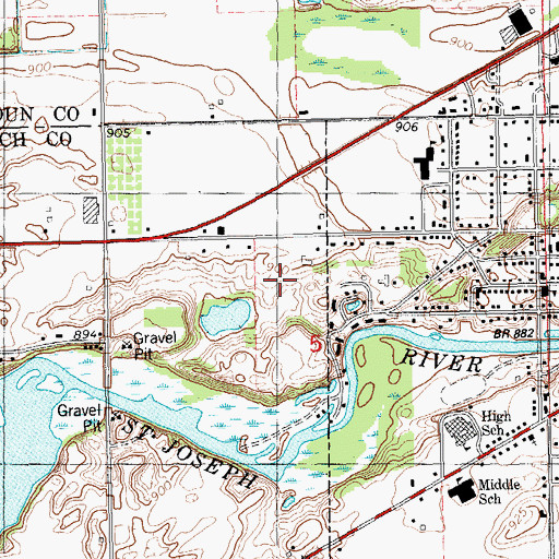 Topographic Map of Assembly of God Church, MI