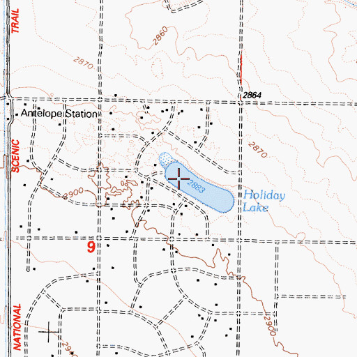 Topographic Map of Holiday Lake, CA