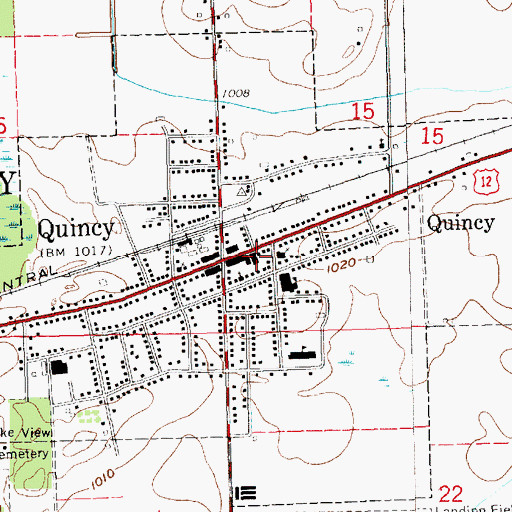 Topographic Map of Quincy Fire Department, MI