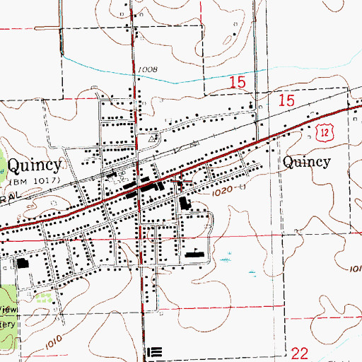 Topographic Map of Union Church of Quincy, MI