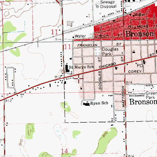 Topographic Map of Westbrook Home, MI