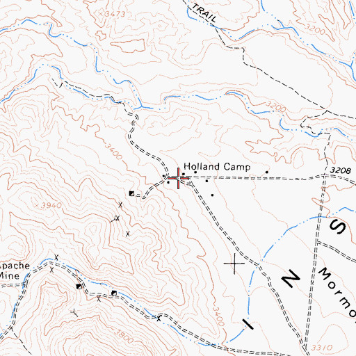 Topographic Map of Holland Camp, CA