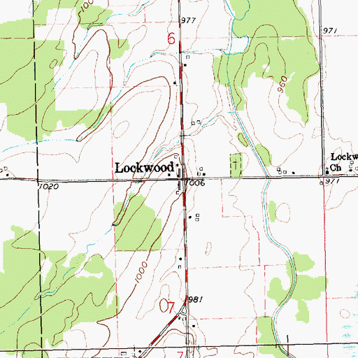 Topographic Map of Lockwood Post Office (historical), MI