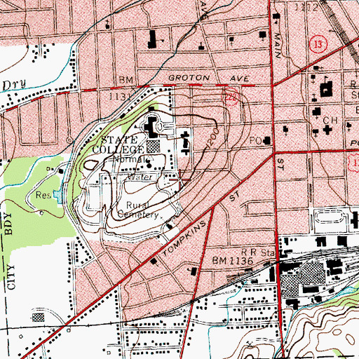 Topographic Map of Newman Center, NY