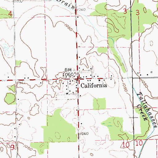 Topographic Map of California Post Office (historical), MI