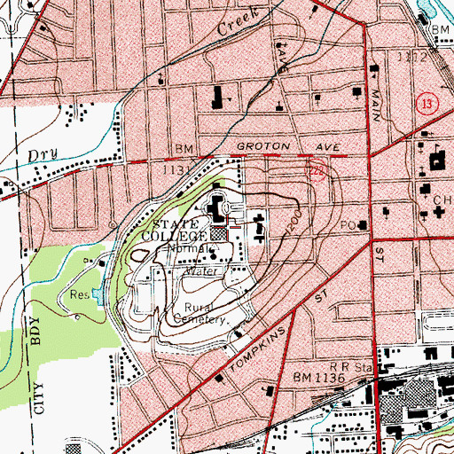 Topographic Map of Moffett Center, NY