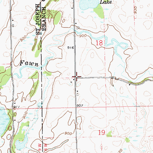 Topographic Map of Burrows Post Office (historical), MI