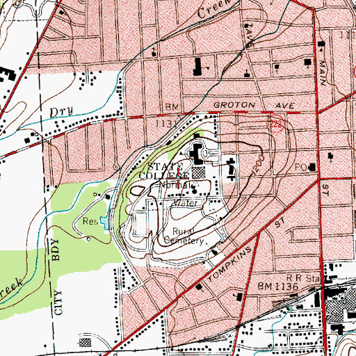 Topographic Map of Newmark Pavilion, NY