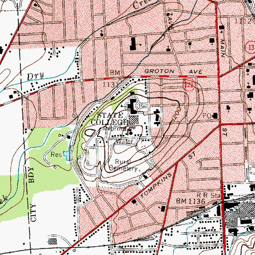 Topographic Map of Memorial Library, NY