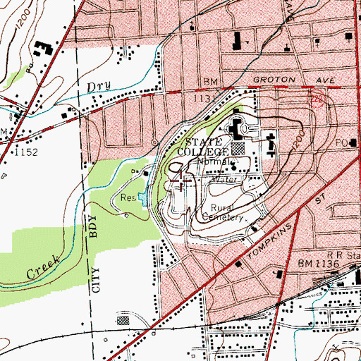 Topographic Map of Neubig Hall, NY