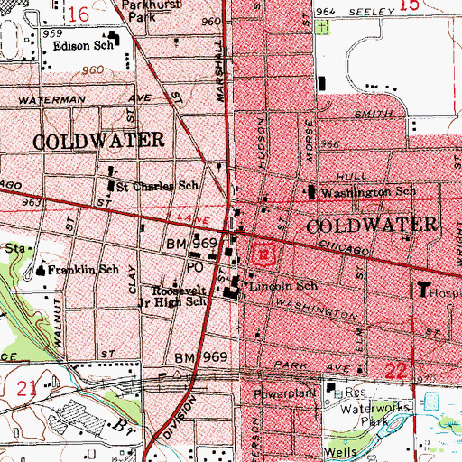 Topographic Map of Michigan Library Association Historical Marker, MI