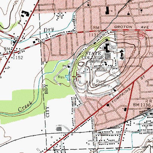 Topographic Map of Clark Hall, NY