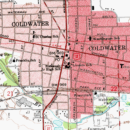 Topographic Map of Governor Cyrus Gray Luce Historical Marker, MI