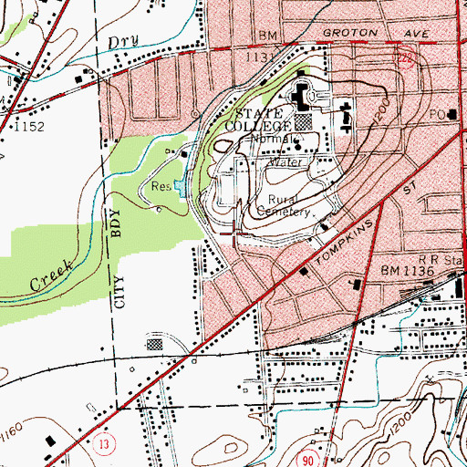 Topographic Map of Smith Tower, NY
