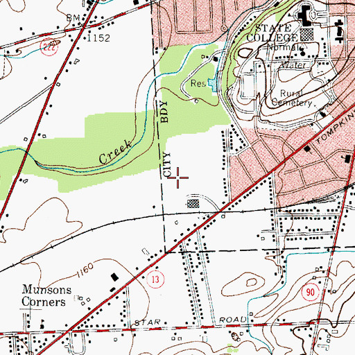 Topographic Map of Park Center, NY