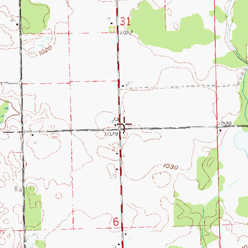 Topographic Map of Brown Family Cemetery, MI