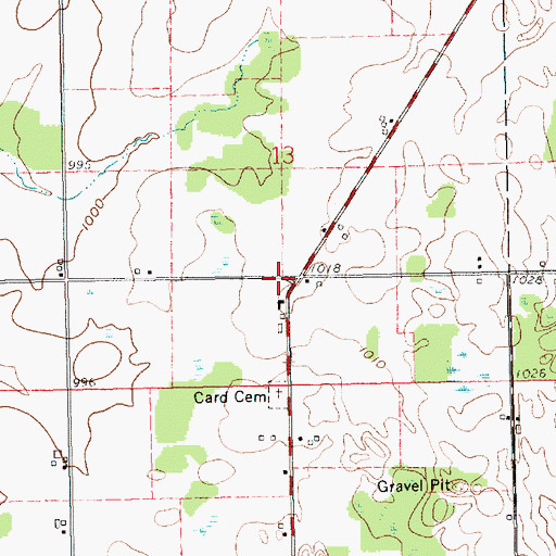 Topographic Map of Ammerman Cemetery, MI