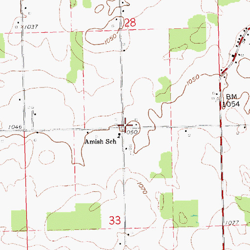 Topographic Map of Amish Cemetery, MI
