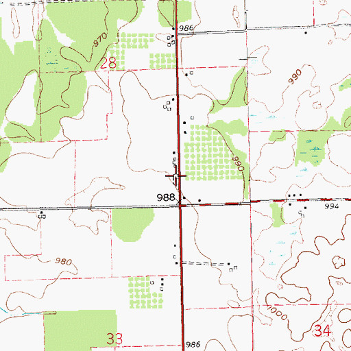 Topographic Map of Sorter Cemetery, MI