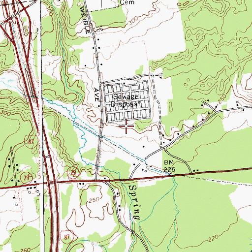 Topographic Map of Saratoga Springs Ice Rink, NY