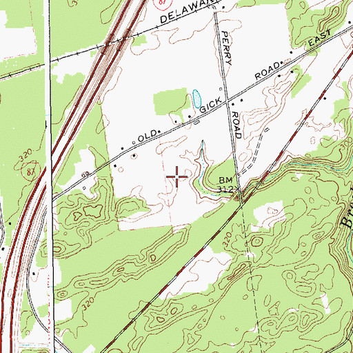 Topographic Map of Pyramid Pines Mobile Home Park, NY
