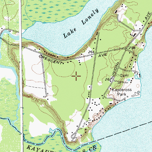 Topographic Map of Woodlands, NY