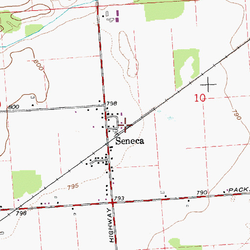 Topographic Map of Seneca Station, MI