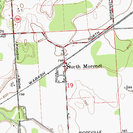 Topographic Map of North Morenci Station, MI