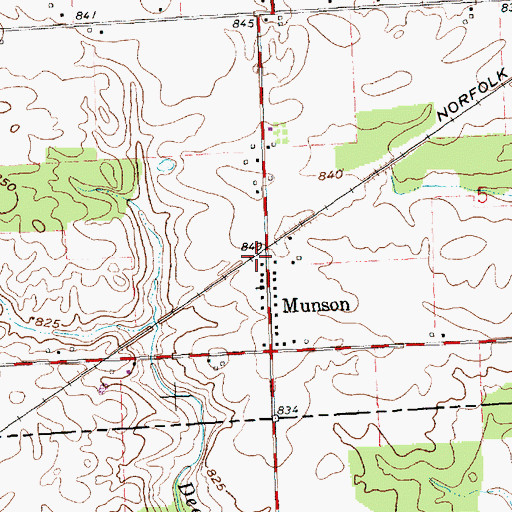 Topographic Map of Munson Station, MI