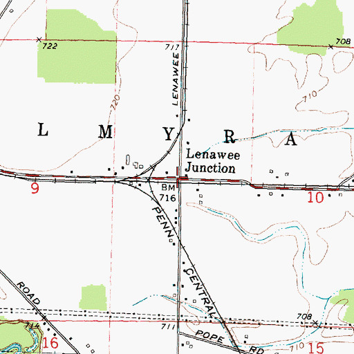 Topographic Map of Lenawee Junction Station, MI