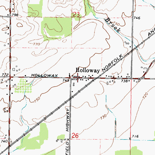 Topographic Map of Holloway Station, MI