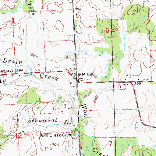 Topographic Map of Wolfcreek Post Office (historical), MI