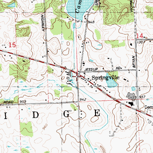 Topographic Map of Springville Post Office (historical), MI