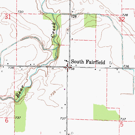 Topographic Map of South Fairfield Post Office (historical), MI