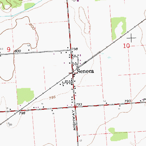 Topographic Map of Seneca Post Office, MI
