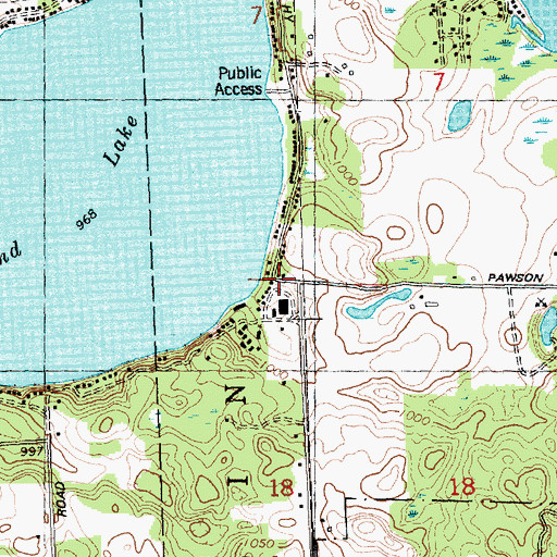 Topographic Map of Putnam Post Office (historical), MI
