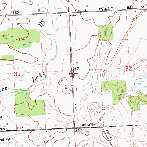 Topographic Map of Oneida Post Office (historical), MI