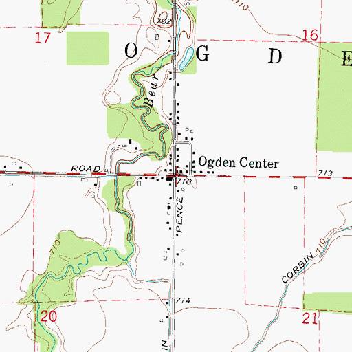 Topographic Map of Ogden Center Post Office (historical), MI