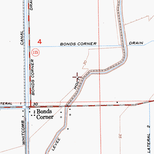 Topographic Map of Holt Canal, CA