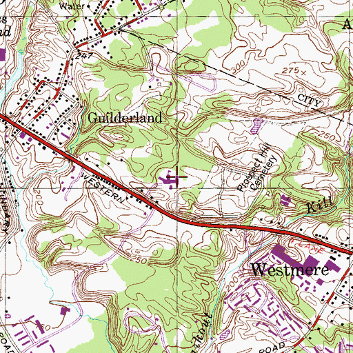 Topographic Map of Guilderland Elementary School, NY