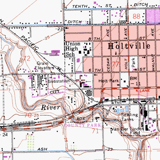 Topographic Map of Holt Park, CA